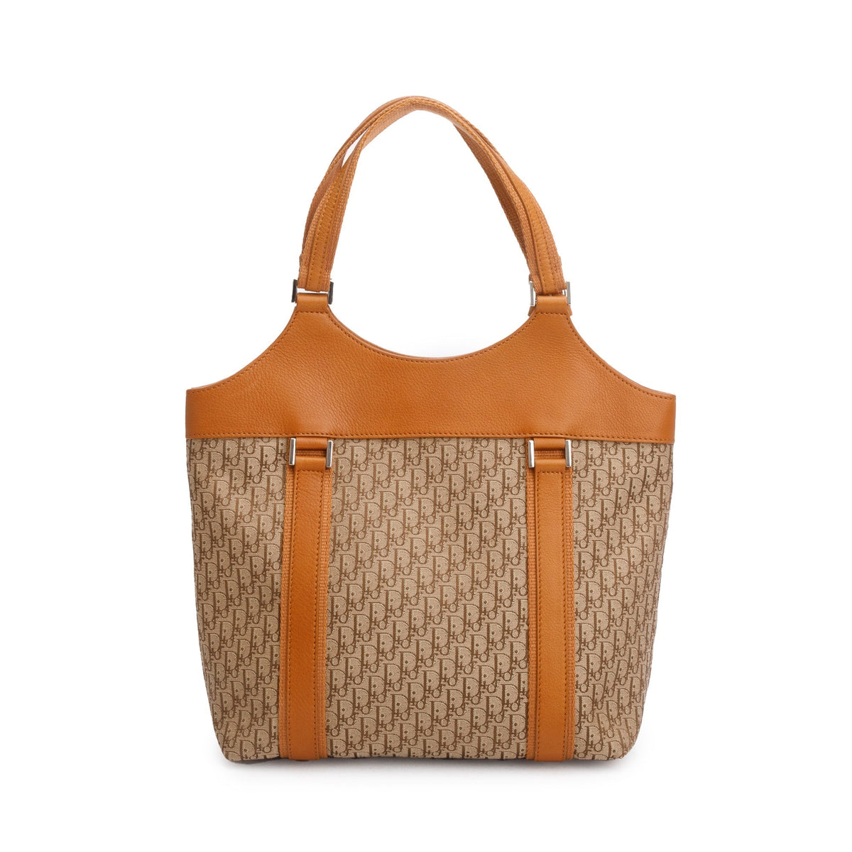 Christian Dior Beige Diorissimo Canvas Tan Leather Trim Street Chic Bag Rovelle Bags
