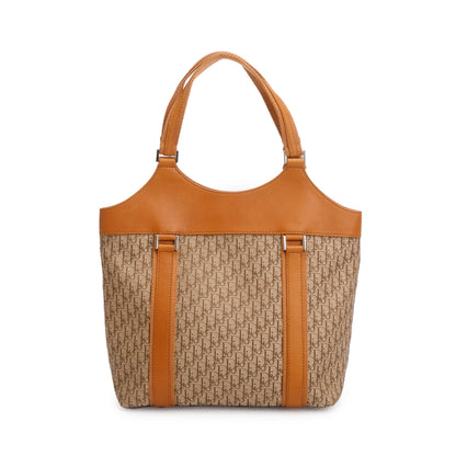 Christian Dior Beige Diorissimo Canvas Tan Leather Trim Street Chic Bag Rovelle Bags