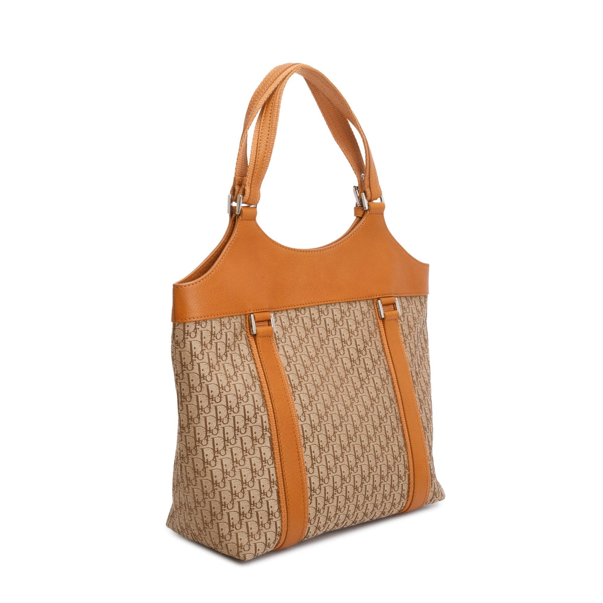 Christian Dior Beige Diorissimo Canvas Tan Leather Trim Street Chic Bag Rovelle Bags