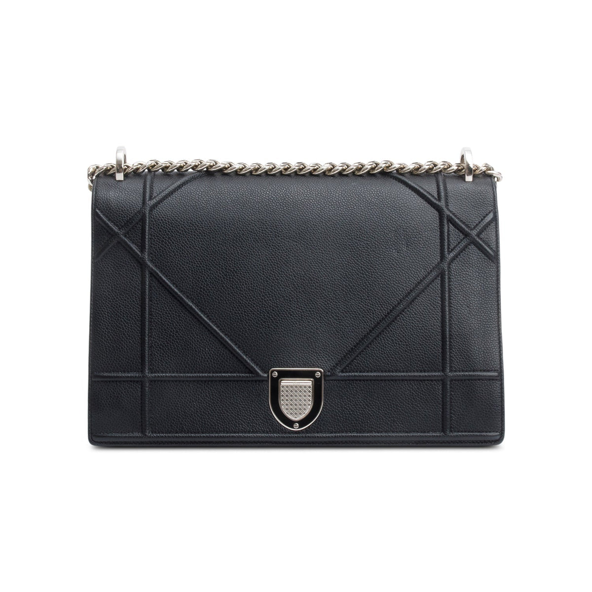 Christian Dior Black Calfskin Leather Medium Diorama Flap Bag Rovelle Bags