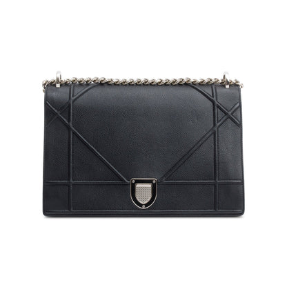 Christian Dior Black Calfskin Leather Medium Diorama Flap Bag Rovelle Bags