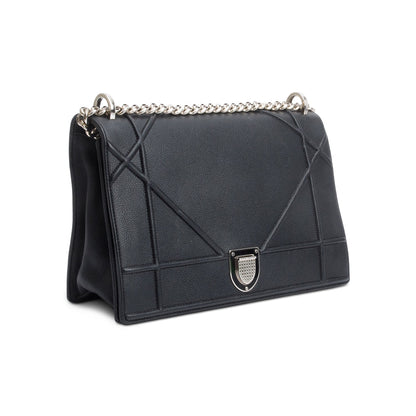 Christian Dior Black Calfskin Leather Medium Diorama Flap Bag Rovelle Bags