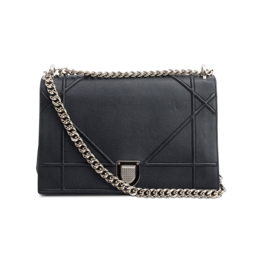 Christian Dior Black Calfskin Leather Medium Diorama Flap Bag Rovelle Bags