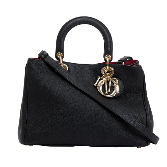 Christian Dior Black Calfskin Leather Medium Diorissimo Tote Rovelle Bags