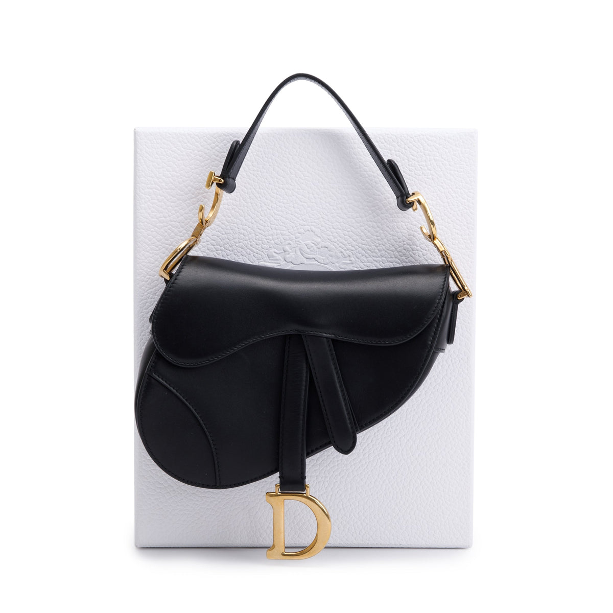 Christian Dior Black Calfskin Leather Mini Saddle Bag Rovelle Bags