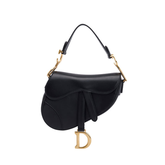 Christian Dior Black Calfskin Leather Mini Saddle Bag Rovelle Bags