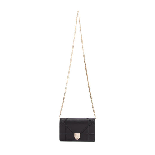 Christian Dior Black Diorama Wallet on Chain Rovelle Bags