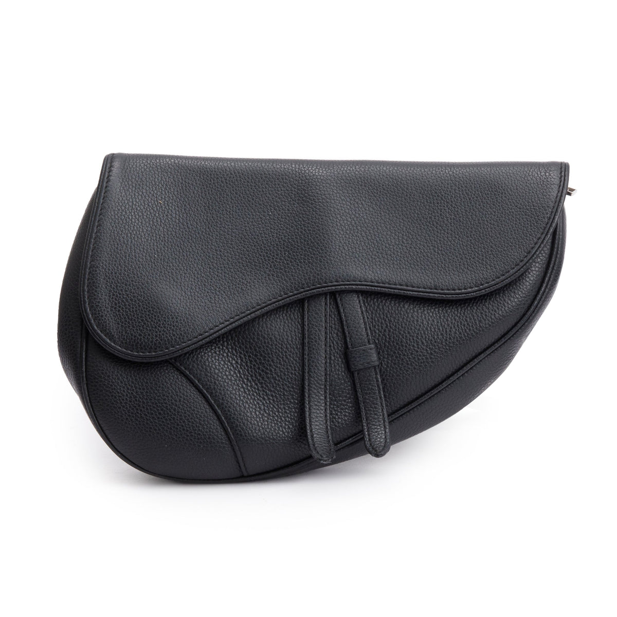 Christian Dior Black Grained Calfskin Leather Saddle Bag Rovelle Bags