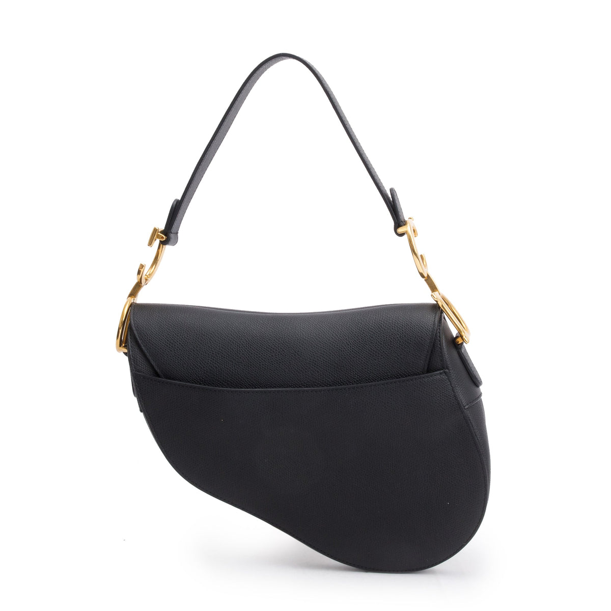 Christian Dior Black Grained Calfskin Leather Saddle Bag Rovelle Bags