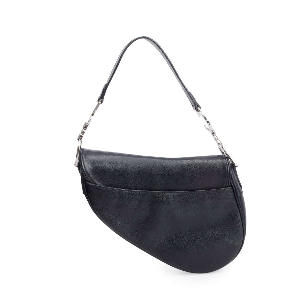 Christian Dior Black Grained Calfskin Leather Saddle Bag Rovelle Bags