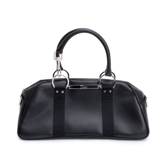 Christian Dior Black Leather Crystal Embellished Hardcore Bowling Bag Rovelle Bags