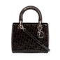 Christian Dior Black Ultimate Embossed Patent Leather Medium Lady Dior Bag Rovelle Bags
