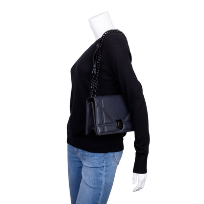 Christian Dior Black Ultramatte Calfskin Leather Medium Diorama Flap Bag Rovelle Bags