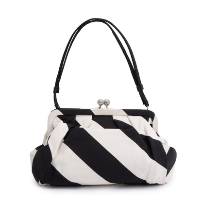 Christian Dior Black & White Canvas Frame Clutch Bag Rovelle Bags