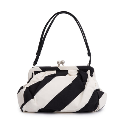 Christian Dior Black & White Canvas Frame Clutch Bag Rovelle Bags