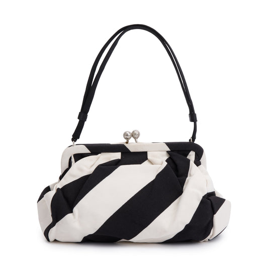 Christian Dior Black & White Canvas Frame Clutch Bag Rovelle Bags