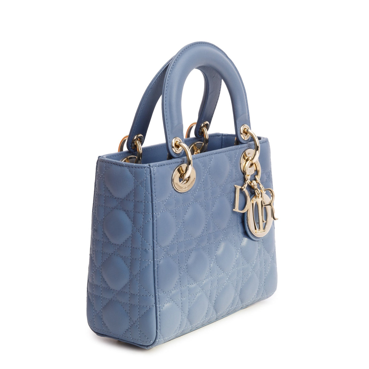 Christian Dior Blue Cannage Leather Small Lady Dior Bag Rovelle Bags