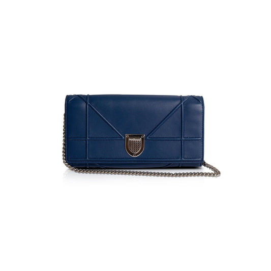 Christian Dior Blue Diorama Wallet on Chain Rovelle Bags