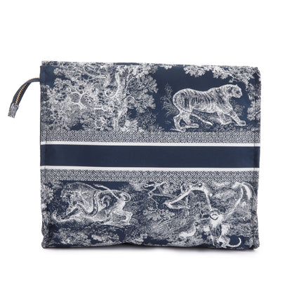 Christian Dior Blue Toile De Jouy Reverse Technical Fabric DiorTravel Zipped Pouch Rovelle Bags
