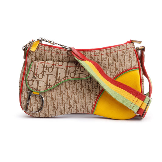 Christian Dior Brown Diorissimo Rasta Double Saddle Bag Rovelle Bags