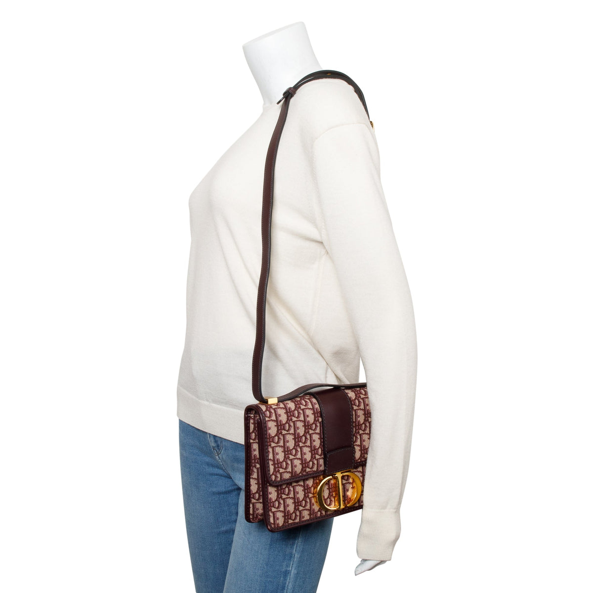 Christian Dior Burgundy Oblique 30 Montaigne Bag Rovelle Bags