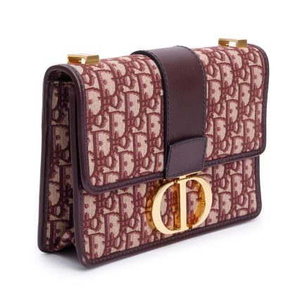 Christian Dior Burgundy Oblique 30 Montaigne Bag Rovelle Bags