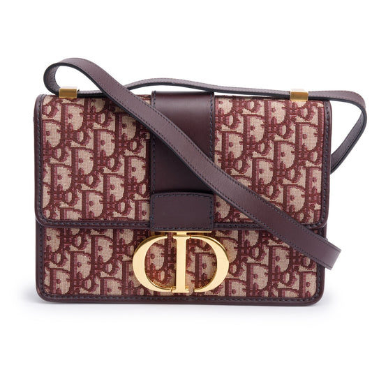 Christian Dior Burgundy Oblique 30 Montaigne Bag Rovelle Bags