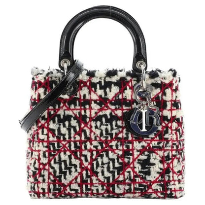 CHRISTIAN DIOR TWEED MEDIUM LADY DIOR BAG Rovelle Bags