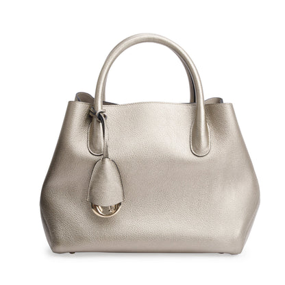 Christian Dior Gold Metallic Calfskin Leather Small Open Bar Tote Rovelle Bags