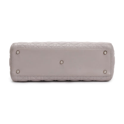 Christian Dior Grey Cannage Lambskin Leather Large Lady Dior Bag Rovelle Bags