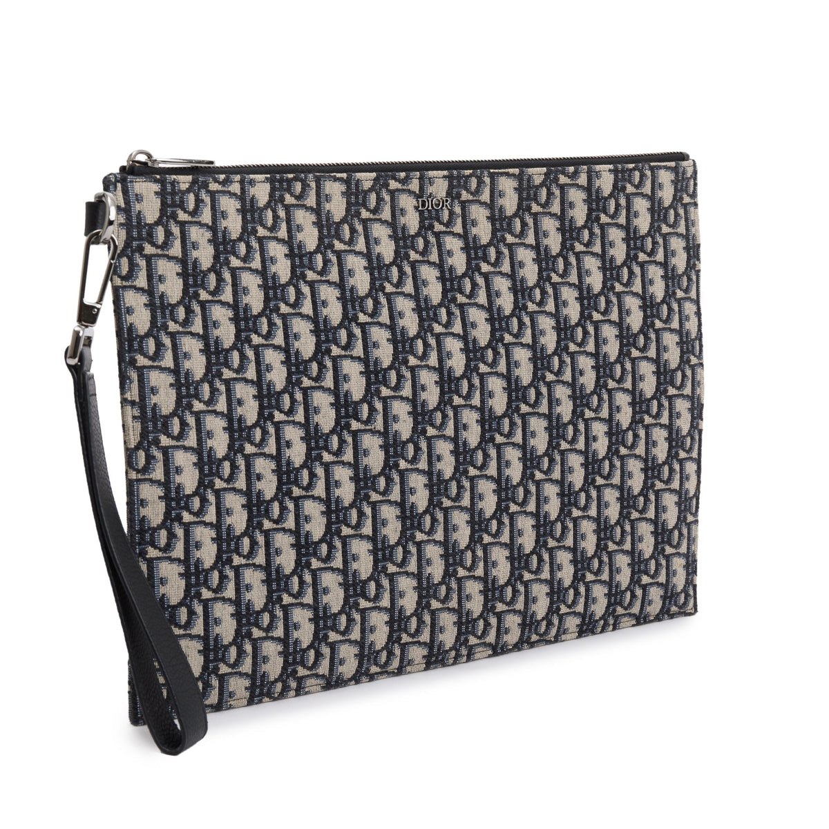 Christian Dior Homme 2020 Beige & Black Oblique Jacquard A4 Pouch Rovelle Bags