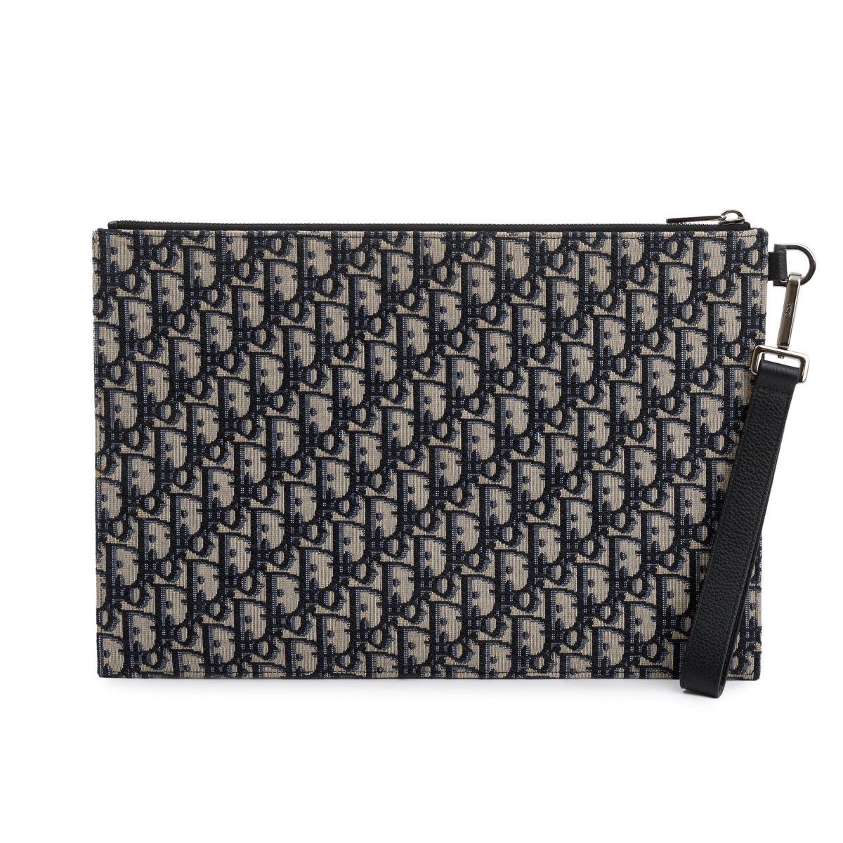 Christian Dior Homme 2020 Beige & Black Oblique Jacquard A4 Pouch Rovelle Bags