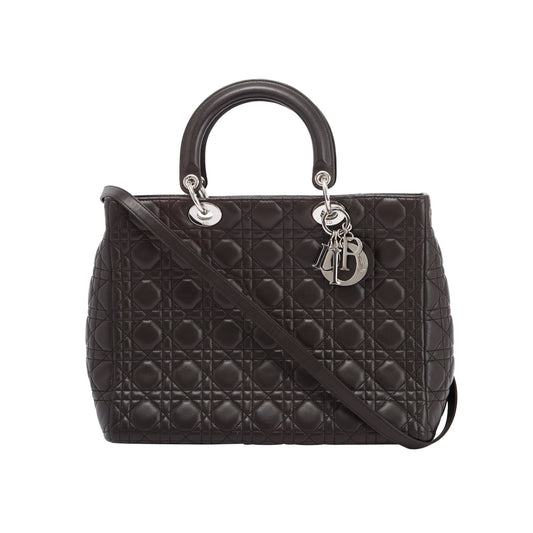 Christian Dior Large Leather Lady Dior Bag Rovelle Bags