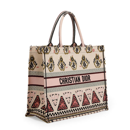 Christian Dior Large Multicolor Embroidered Geometric Canvas Book Tote Rovelle Bags