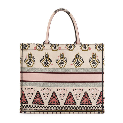 Christian Dior Large Multicolor Embroidered Geometric Canvas Book Tote Rovelle Bags