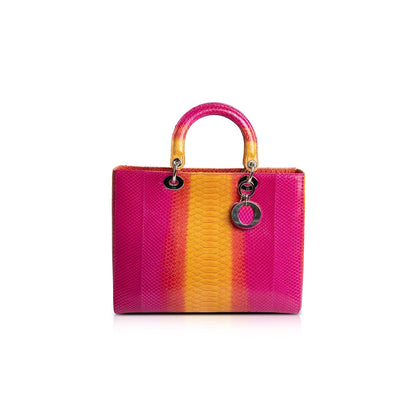 Christian Dior Large Ombre Python Lady Dior Bag Rovelle Bags