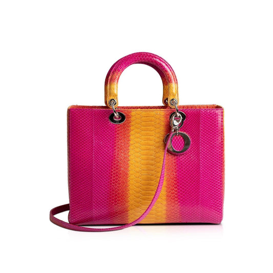 Christian Dior Large Ombre Python Lady Dior Bag Rovelle Bags