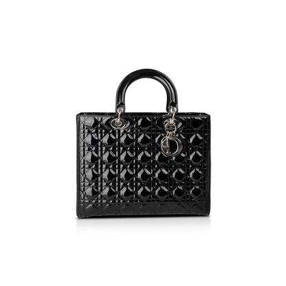Christian Dior Large Patent Leather Lady Dior Bag Rovelle Bags