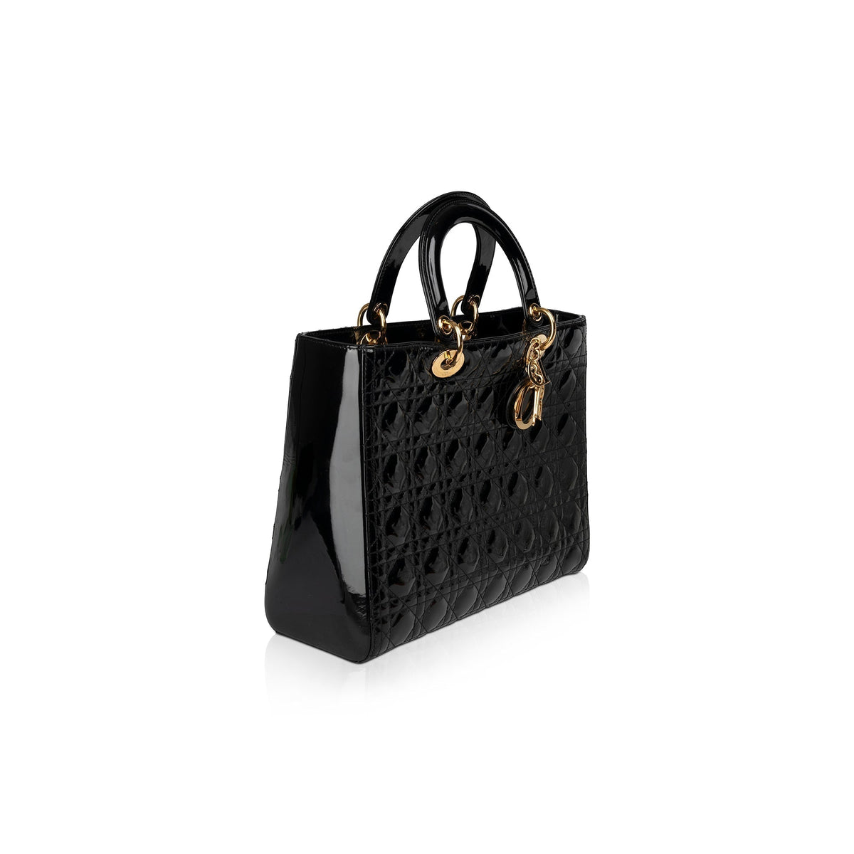 Christian Dior Large Patent Leather Lady Dior Bag Rovelle Bags