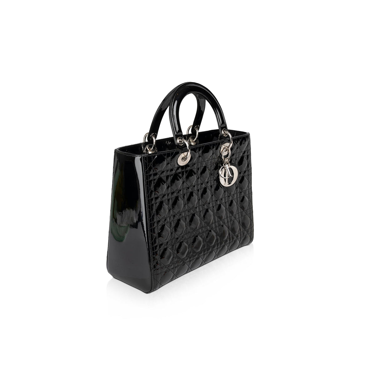 Christian Dior Large Patent Leather Lady Dior Bag Rovelle Bags