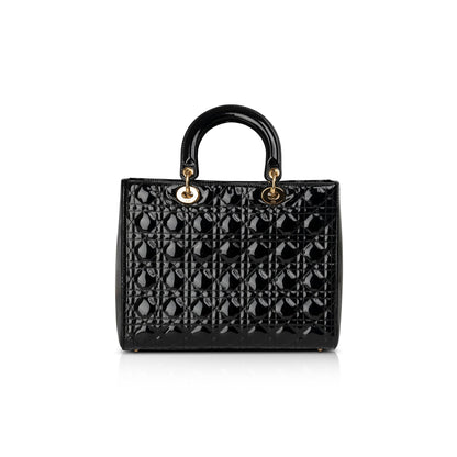 Christian Dior Large Patent Leather Lady Dior Bag Rovelle Bags
