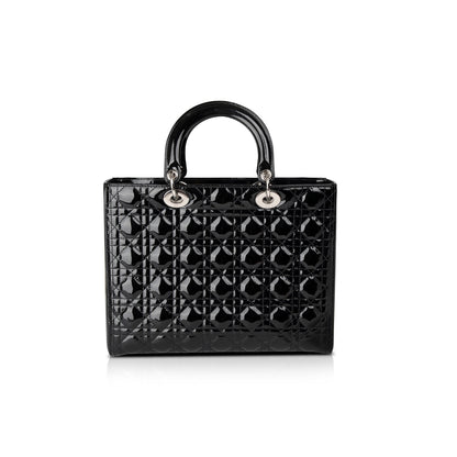 Christian Dior Large Patent Leather Lady Dior Bag Rovelle Bags