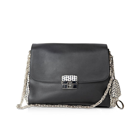 Christian Dior Large Python-Trimmed Diorling Bag Rovelle Bags