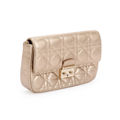 Christian Dior Metallic Gold Miss Dior Promenade Wallet on Chain Rovelle Bags