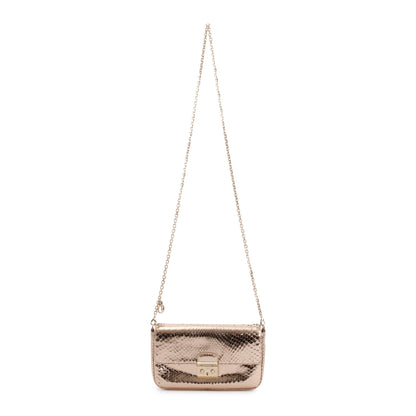 Christian Dior Metallic Gold Python Miss Dior Promenade Wallet on Chain Rovelle Bags
