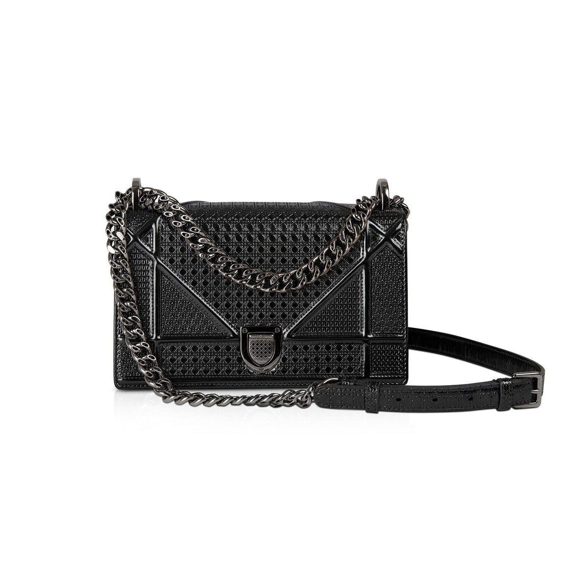 Christian Dior Metallic Microcannage Diorama Chain Bag Rovelle Bags