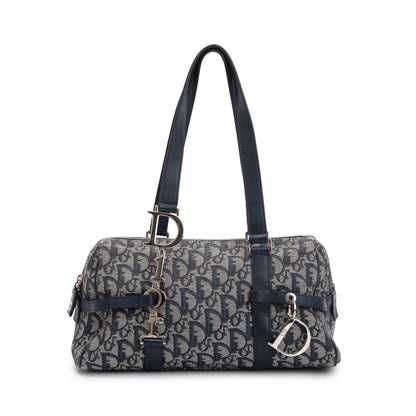 Christian Dior Navy Diorissimo Logo Charms Boston Bag Rovelle Bags