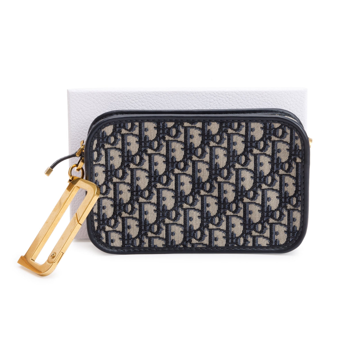 Christian Dior Navy Oblique Diorquake Clutch Rovelle Bags