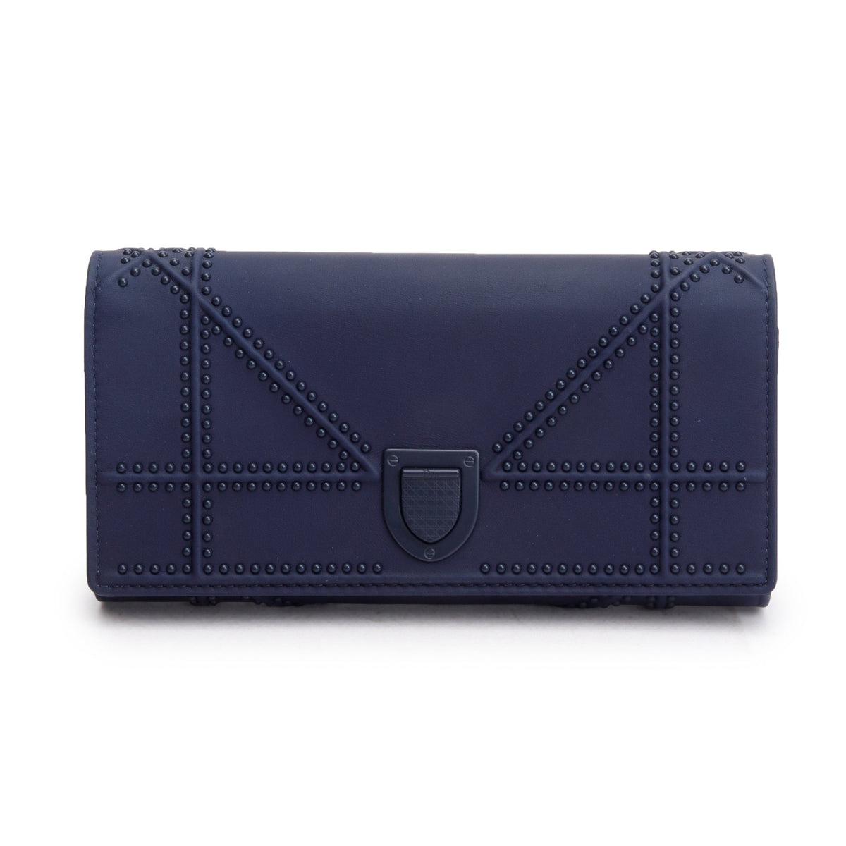 Christian Dior Navy Ultra Matte Calfskin Leather Studded Croisiere Diorama Wallet on Chain Rovelle Bags