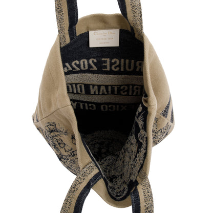 Christian Dior Neutral Canvas Cruise 2024 Mexico Print City Tote Rovelle Bags